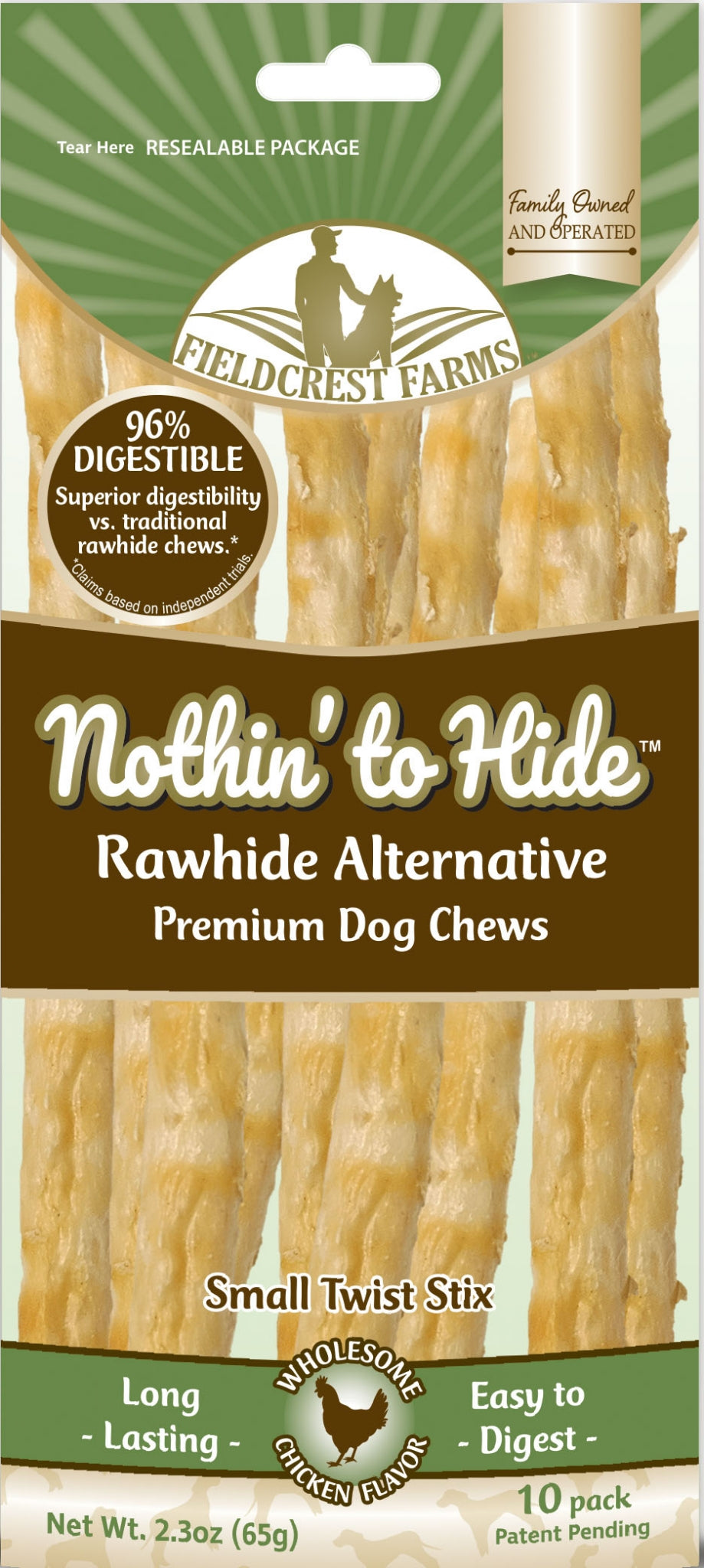 Fieldcrest Farms Nothin' To Hide Rawhide Alternative Small Twist Stix