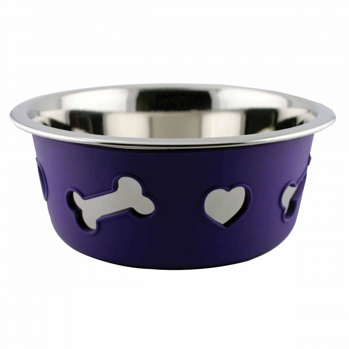 Weatherbeeta Non-Slip Stainless Steel Silicone Bone Dog Bowl