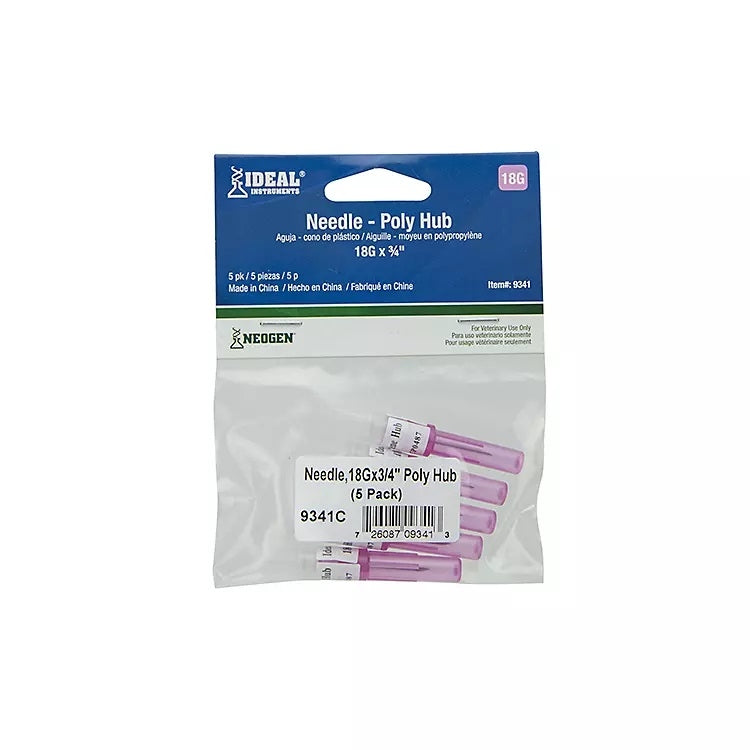 Ideal Polypropylene Hub Needle Pack - 5 Pack