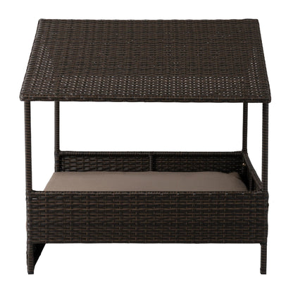 Huntley Pet Rattan Wicker Indoor Outdoor Cabana Raised Pet Bed