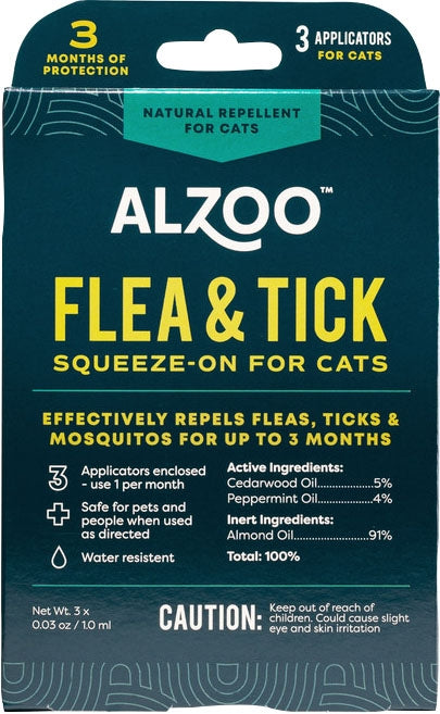 Alzoo Plant Based Flea & Tick Squeeze-On For Cats