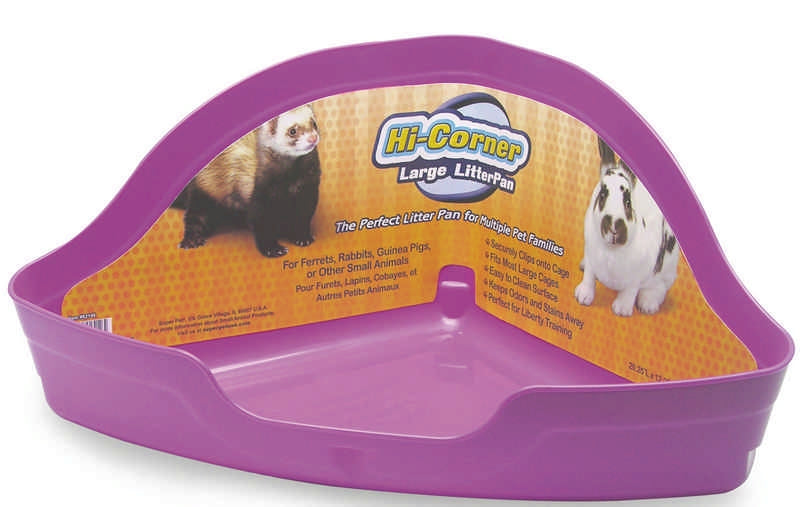 Hi-Corner Litter Pan For Small Animals