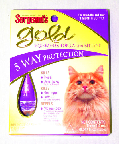 Sergeants Gold Squeeze-On For Cats