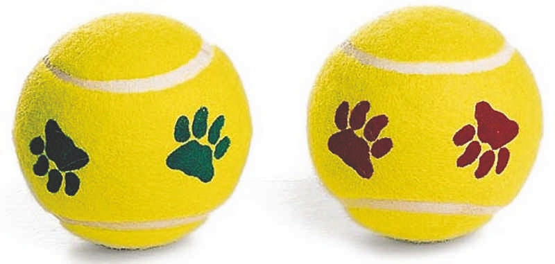 Mint Flavored Pawprint Tennis Ball 2 Pack Green