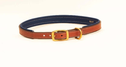 Tory Leather 2-Tone Padded Leather Dog Collar