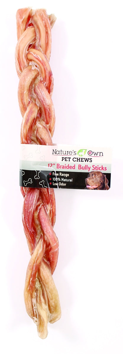 Nature's Own Pet Chews Braided Bully Stick