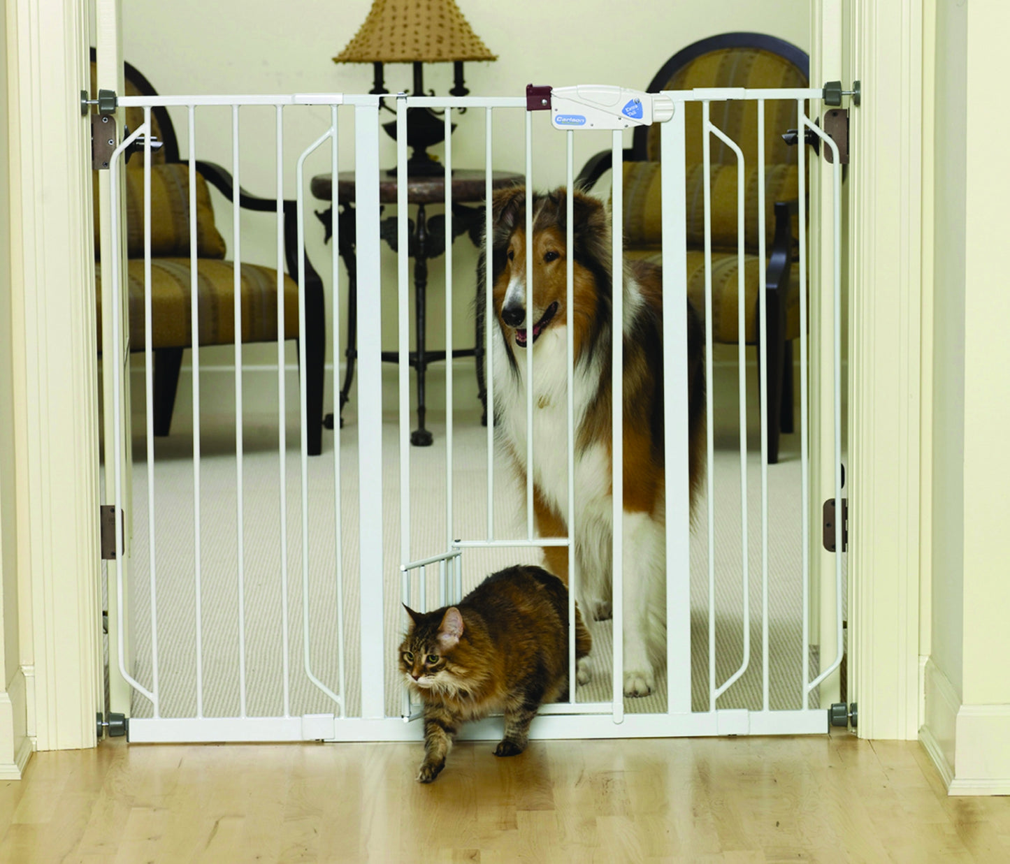 Carlson Extra Tall Walk-Thru Gate With Pet Door