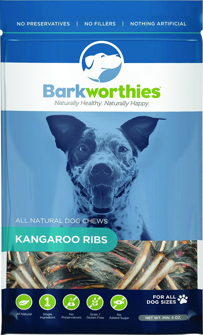 Barkworthies All Natural Kangaroo Ribs Dog Chew