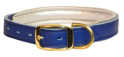 Perri's Metallic Padded Leather Dog Collar