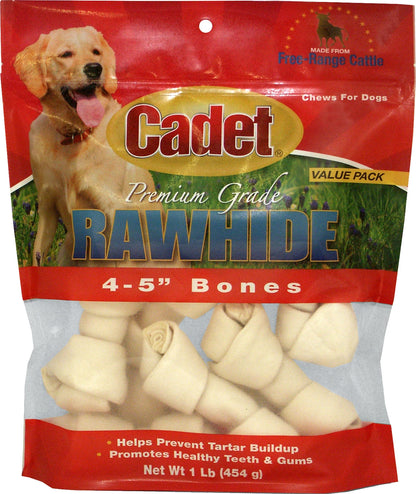 Cadet Rawhide Knotted Bone 4-5'' Value Pack