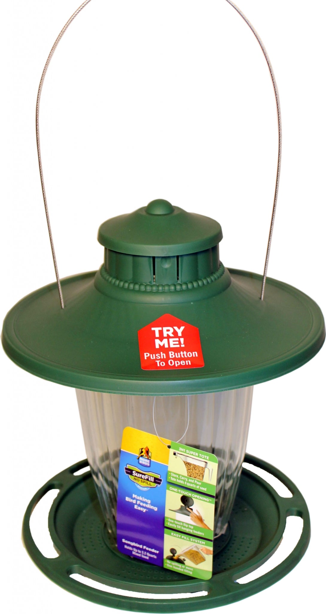 Surefill Plastic Lantern Feeder Green