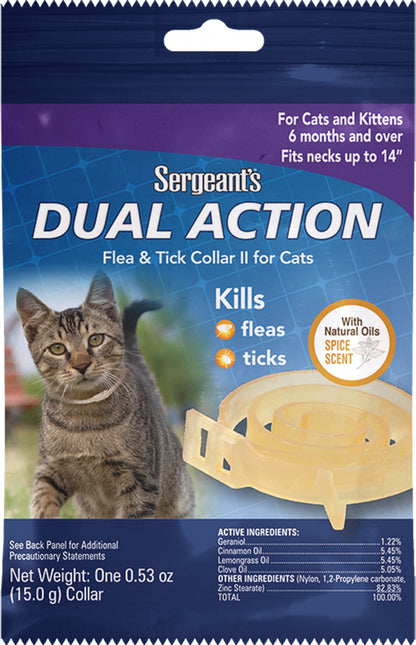 Sergeant''S Dual Action Flea & Tick Collar For Cats